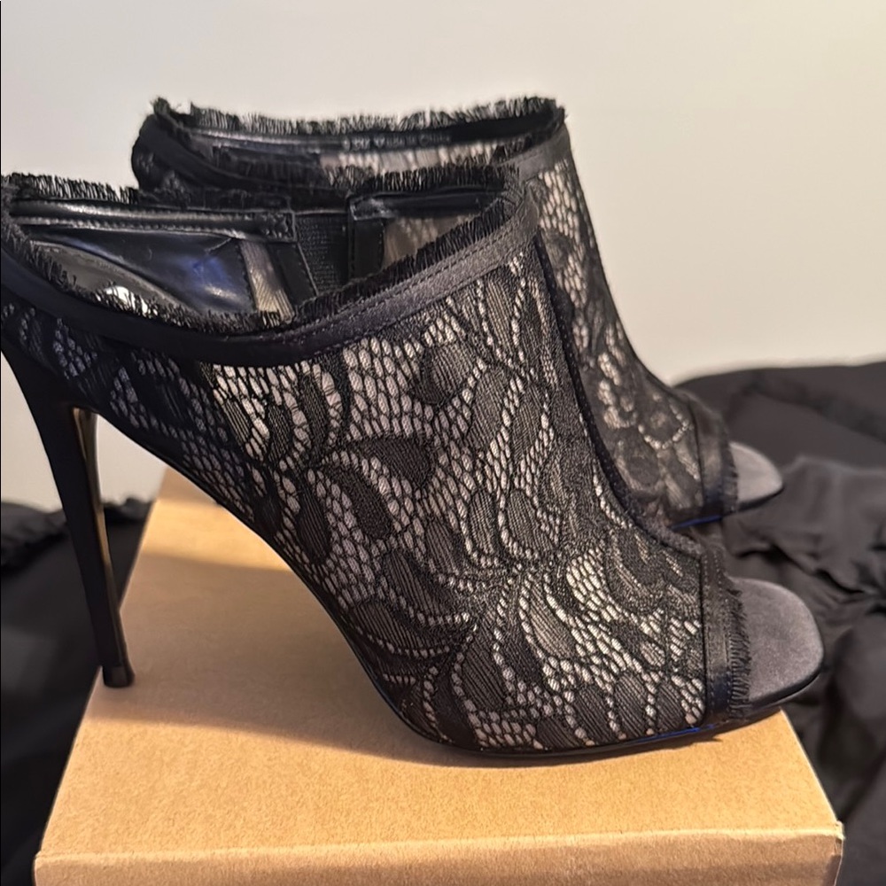 Elegant Black Lace Stiletto Heels